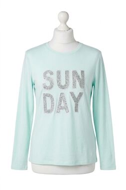 NEW FRENCH KYSS long sleeve sunday crew in mist